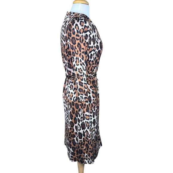 Diane von Furstenberg Women’s Silk Animal Print Midi Wrap Dress Size 8 EUC - Picture 6 of 12